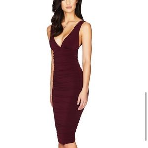 Nookie Jolie Midi in Wine Dress Size Small NWT